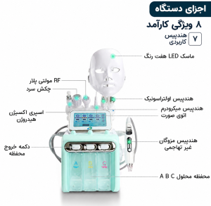 اجزا دستگاه هیدروفیشیال ۷ کاره New Face